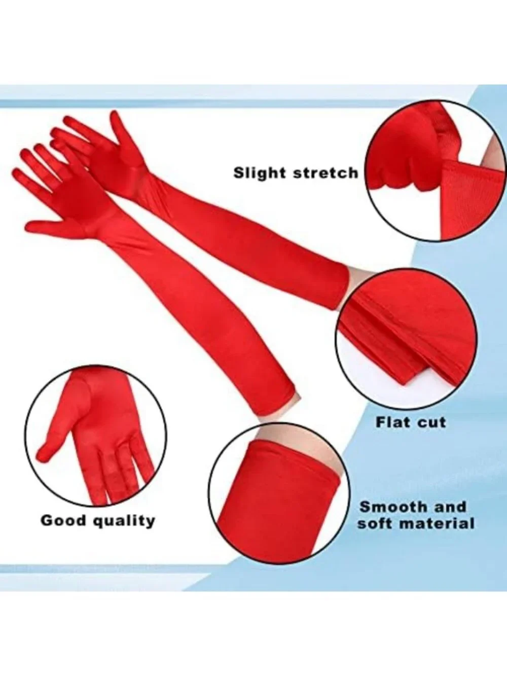 Elegant 9 Pcs Elbow Length Satin Gloves for Women - 1920s Opera Party Mittens